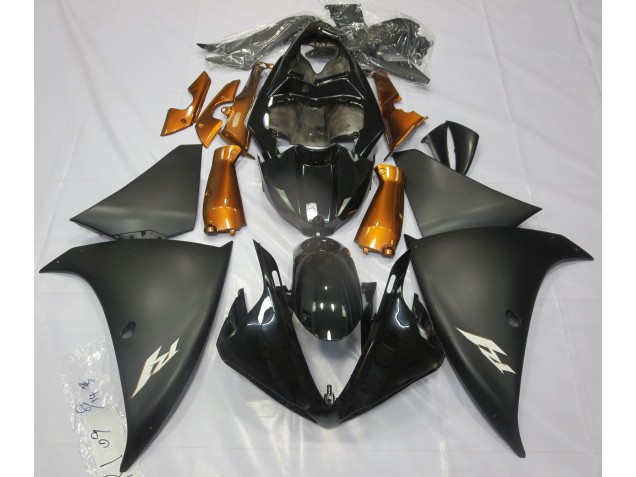 Nero Opaco & Arancione 2009-2011 Yamaha R1 Carene Moto Nero Opaco & Arancione 2009-2011 Yamaha R1 Carene Moto