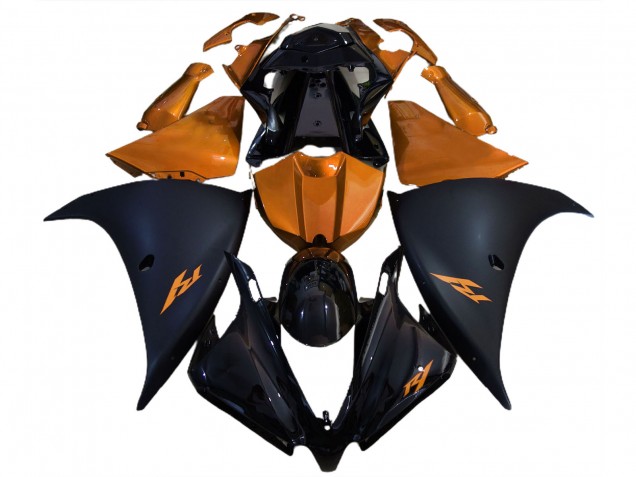 Nero Opaco & Arancione 2012-2014 Yamaha R1 Carene Moto Nero Opaco & Arancione 2012-2014 Yamaha R1 Carene Moto