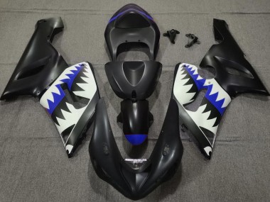 Nero Opaco & Blu Squalo 2005-2006 Kawasaki ZX6R Carene Moto