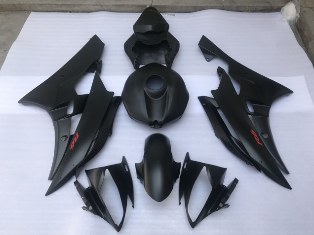 Nero Opaco Liscio 2006-2007 Yamaha R6 Carene Moto Nero Opaco Liscio 2006-2007 Yamaha R6 Carene Moto