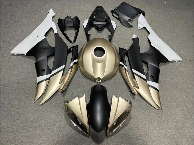 Nero Opaco & Oro 2008-2016 Yamaha R6 Carene Moto Nero Opaco & Oro 2008-2016 Yamaha R6 Carene Moto