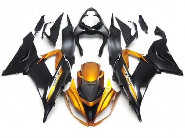 Nero Opaco & Oro 2013-2018 Kawasaki ZX6R Carene Moto