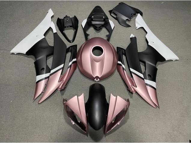 Nero Opaco & Oro Rosa 2008-2016 Yamaha R6 Carene Moto Nero Opaco & Oro Rosa 2008-2016 Yamaha R6 Carene Moto