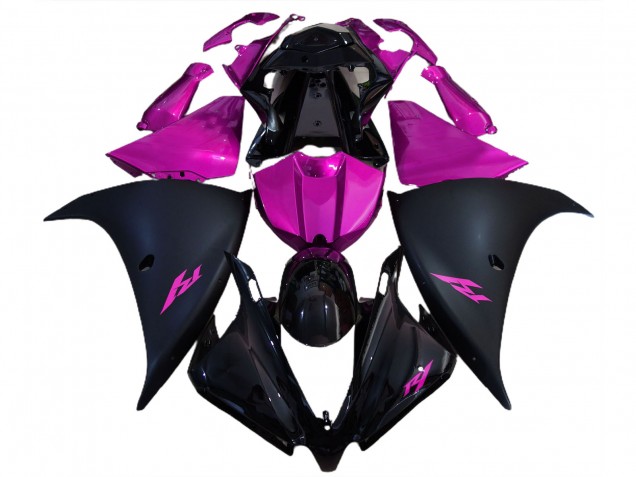 Nero Opaco & Rosa 2012-2014 Yamaha R1 Carene Moto Nero Opaco & Rosa 2012-2014 Yamaha R1 Carene Moto