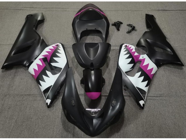 Nero Opaco & Rosa Squalo 2005-2006 Kawasaki ZX6R Carene Moto Nero Opaco & Rosa Squalo 2005-2006 Kawasaki ZX6R Carene Moto
