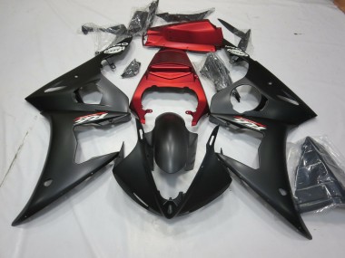 Nero Opaco & Rosso 2003-2004 Yamaha R6 Carene Moto