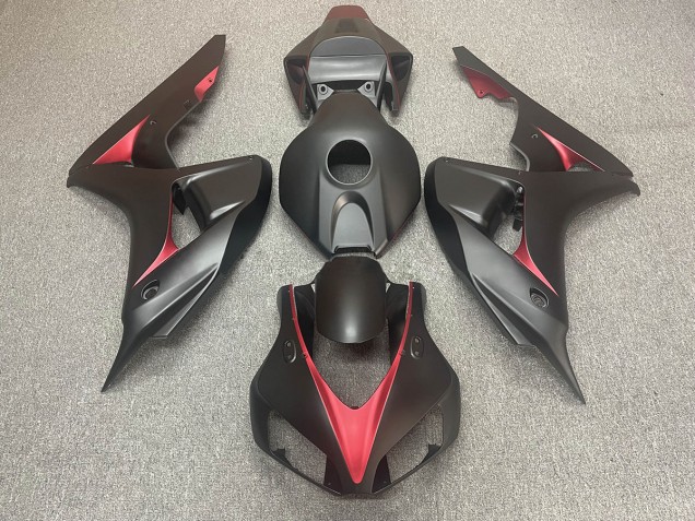 Nero Opaco & Rosso 2006-2007 Honda CBR1000RR Carene Moto Nero Opaco & Rosso 2006-2007 Honda CBR1000RR Carene Moto
