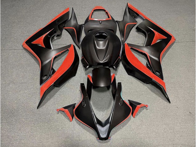 Nero Opaco & Rosso 2007-2008 Honda CBR600RR Carene Moto Nero Opaco & Rosso 2007-2008 Honda CBR600RR Carene Moto