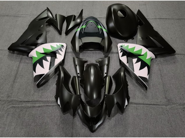 Nero Opaco & Verde 2004-2005 Kawasaki ZX10R Carene Moto Nero Opaco & Verde 2004-2005 Kawasaki ZX10R Carene Moto