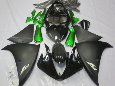 Nero Opaco & Verde 2009-2011 Yamaha R1 Carene Moto