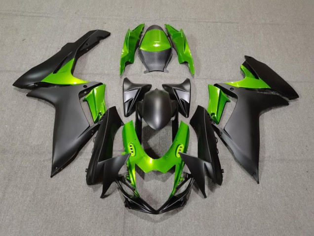 Nero Opaco & Verde 2011-2024 Suzuki GSXR 600-750 Carene Moto Nero Opaco & Verde 2011-2024 Suzuki GSXR 600-750 Carene Moto