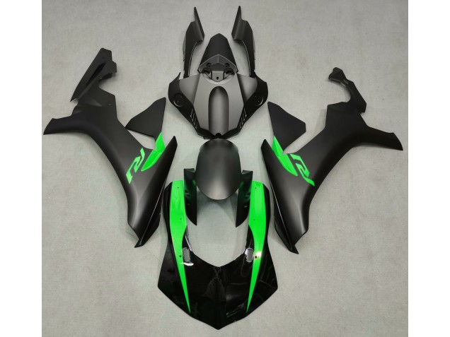 Nero Opaco & Verde 2015-2019 Yamaha R1 Carene Moto Nero Opaco & Verde 2015-2019 Yamaha R1 Carene Moto
