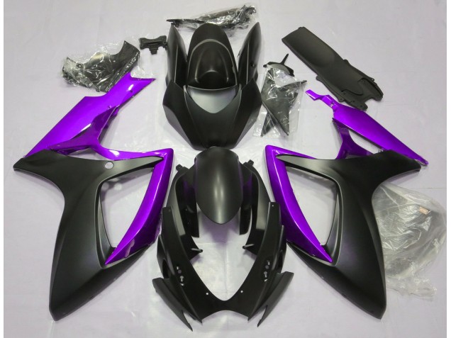 Nero Opaco & Viola 2006-2007 Suzuki GSXR 600-750 Carene Moto Nero Opaco & Viola 2006-2007 Suzuki GSXR 600-750 Carene Moto