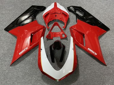 Nero Rosso Bianco 2007-2014 Ducati 848 1098 1198 Carene Moto