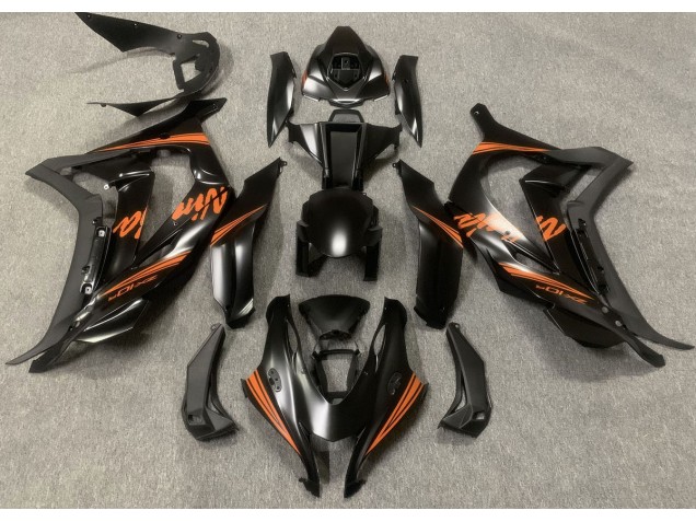 Nero Satinato & Arancione 2016-2019 Kawasaki ZX10R Carene Moto Nero Satinato & Arancione 2016-2019 Kawasaki ZX10R Carene Moto