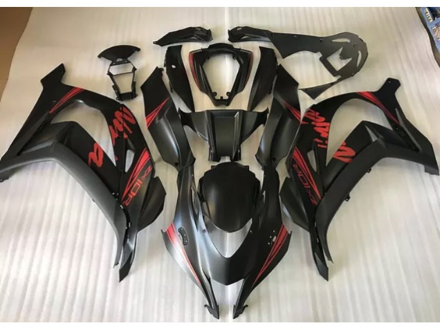 Nero Satinato & Rosso 2016-2019 Kawasaki ZX10R Carene Moto