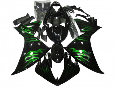 Nero & Verde Fiamma 2009-2011 Yamaha R1 Carene Moto