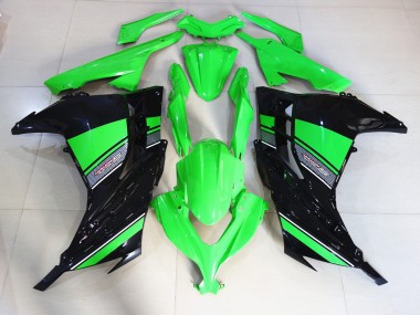 Nero & Verde Lucido 2013-2018 Kawasaki Ninja 300 Carene Moto