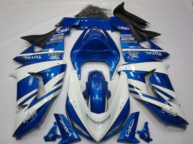Ninja Bianco Blu 2006-2007 Kawasaki ZX10R Carene Moto