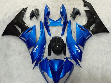 Ninja Blu & Nero 2009-2012 Kawasaki ZX6R Carene Moto