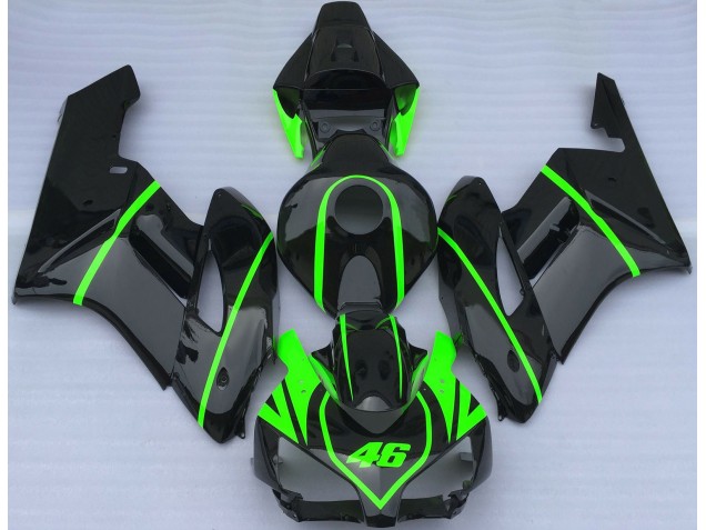 Noir Brillant Et Vert Haute Visibilité 2004-2005 Honda CBR1000RR Carene Moto Noir Brillant Et Vert Haute Visibilité 2004-2005 Honda CBR1000RR Carene Moto