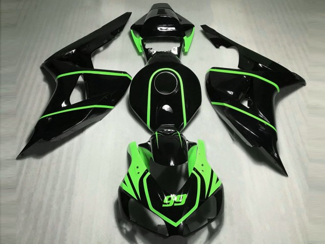 Noir Brillant Haute Visibilité Vert 2006-2007 Honda CBR1000RR Carene Moto Noir Brillant Haute Visibilité Vert 2006-2007 Honda CBR1000RR Carene Moto