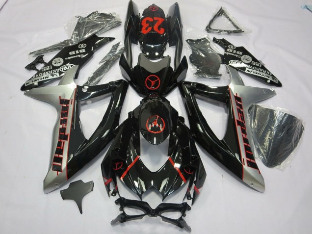 Noir Gris Jordan 2008-2010 Suzuki GSXR 600-750 Carene Moto Noir Gris Jordan 2008-2010 Suzuki GSXR 600-750 Carene Moto