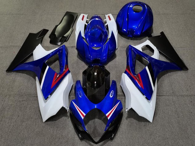 OEM Stile Blu Lucido & Bianco 2007-2008 Suzuki GSXR 1000 Carene Moto OEM Stile Blu Lucido & Bianco 2007-2008 Suzuki GSXR 1000 Carene Moto