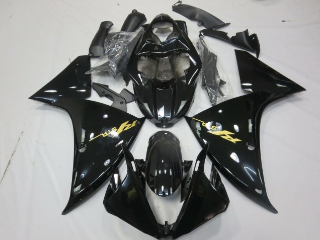 Oro Nero Lucido 2009-2011 Yamaha R1 Carene Moto Oro Nero Lucido 2009-2011 Yamaha R1 Carene Moto