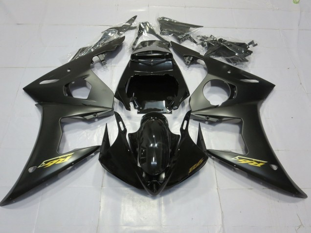 Oro Nero Opaco 2003-2004 Yamaha R6 Carene Moto Oro Nero Opaco 2003-2004 Yamaha R6 Carene Moto