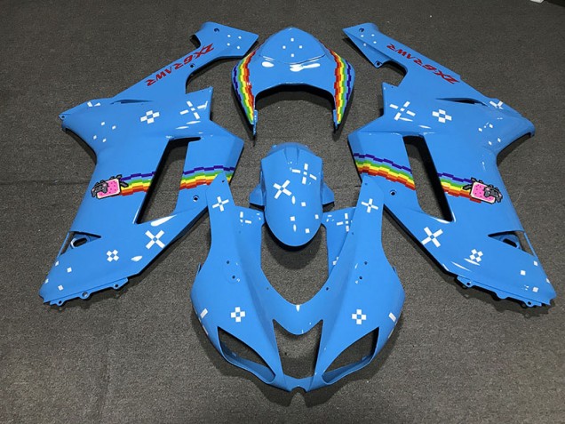 Personalizzato Azzurro 2007-2008 Kawasaki ZX6R Carene Moto Personalizzato Azzurro 2007-2008 Kawasaki ZX6R Carene Moto