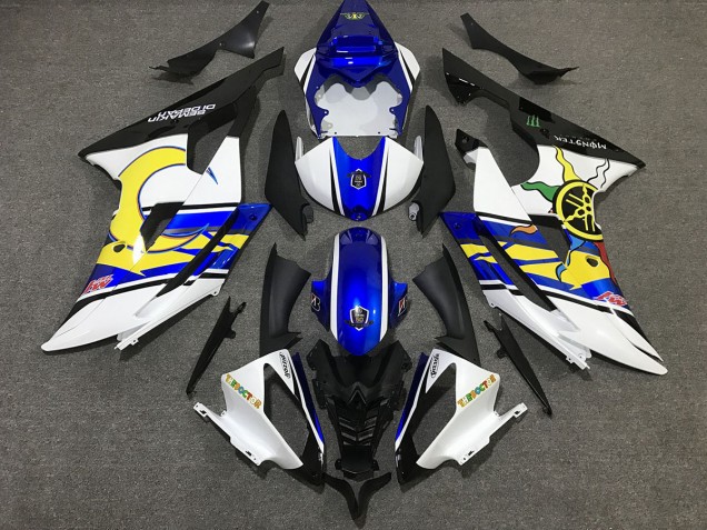 Personalizzato Bianco & Blu 2008-2016 Yamaha R6 Carene Moto Personalizzato Bianco & Blu 2008-2016 Yamaha R6 Carene Moto