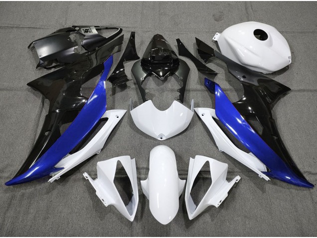 Personalizzato Blu Nero & Bianco 2008-2016 Yamaha R6 Carene Moto Personalizzato Blu Nero & Bianco 2008-2016 Yamaha R6 Carene Moto