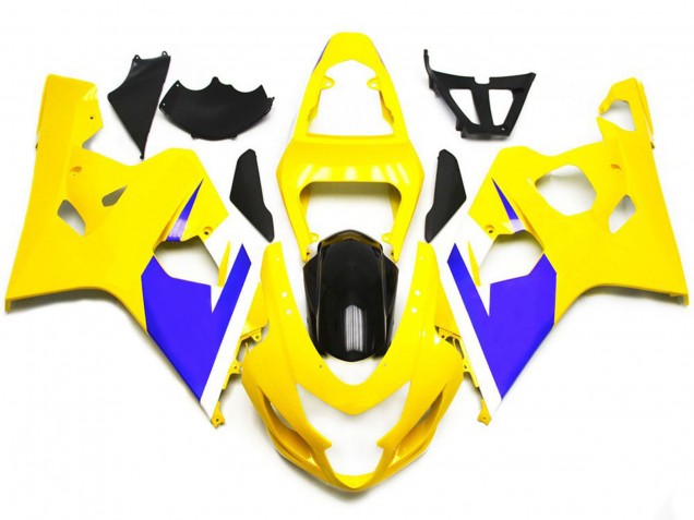 Personalizzato Giallo Lucido & Blu Vivace 2004-2005 Suzuki GSXR 600-750 Carene Moto Personalizzato Giallo Lucido & Blu Vivace 2004-2005 Suzuki GSXR 600-750 Carene Moto
