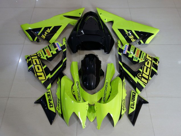 Personnalisé Haute Visibilité Jaune 2004-2005 Kawasaki ZX10R Carene Moto Personnalisé Haute Visibilité Jaune 2004-2005 Kawasaki ZX10R Carene Moto