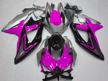 Rosa & Argento 2008-2010 Suzuki GSXR 600-750 Carene Moto
