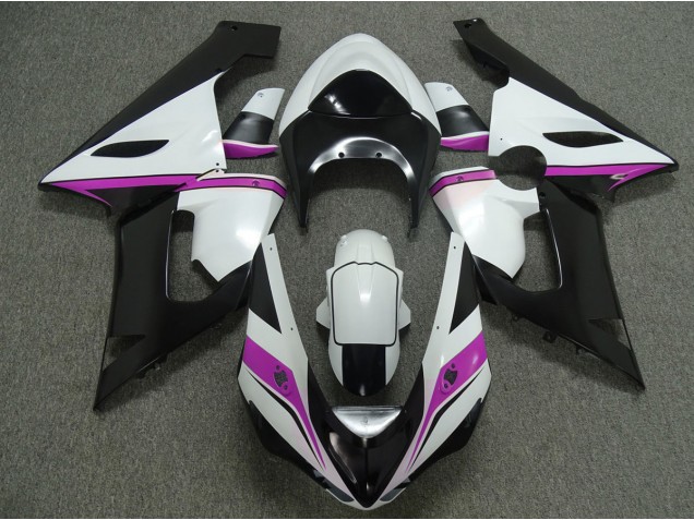 Rosa Bianco & Nero 2005-2006 Kawasaki ZX6R Carene Moto Rosa Bianco & Nero 2005-2006 Kawasaki ZX6R Carene Moto
