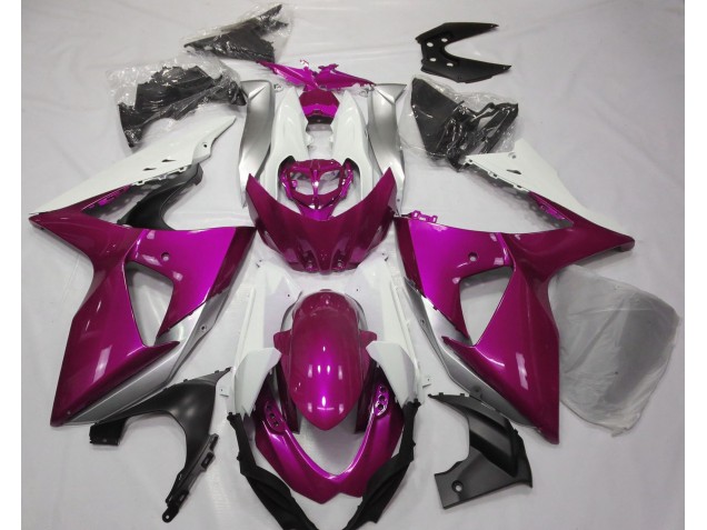 Rosa Lucido & Bianco 2009-2016 Suzuki GSXR 1000 Carene Moto