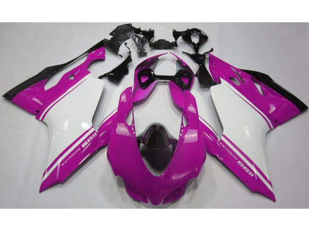 Rosa Lucido Bianco & Nero 2011-2014 Ducati 1199 Carene Moto Rosa Lucido Bianco & Nero 2011-2014 Ducati 1199 Carene Moto