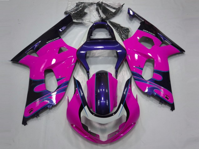 Rosa Lucido & Blu 2001-2003 Suzuki GSXR 600-750 Carene Moto Rosa Lucido & Blu 2001-2003 Suzuki GSXR 600-750 Carene Moto