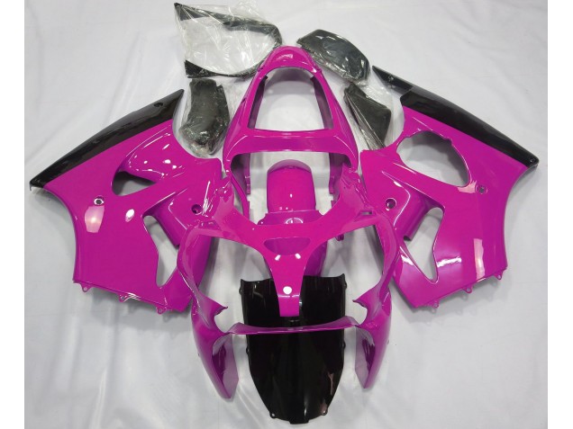 Rosa Lucido & Nero 2000-2002 Kawasaki ZX6R Carene Moto Rosa Lucido & Nero 2000-2002 Kawasaki ZX6R Carene Moto