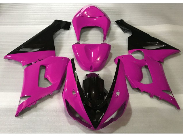 Rosa Lucido & Nero 2005-2006 Kawasaki ZX6R Carene Moto Rosa Lucido & Nero 2005-2006 Kawasaki ZX6R Carene Moto
