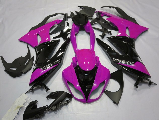 Rosa Lucido & Nero 2009-2012 Kawasaki ZX6R Carene Moto