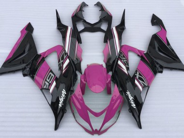 Rosa Lucido & Nero 2013-2018 Kawasaki ZX6R Carene Moto