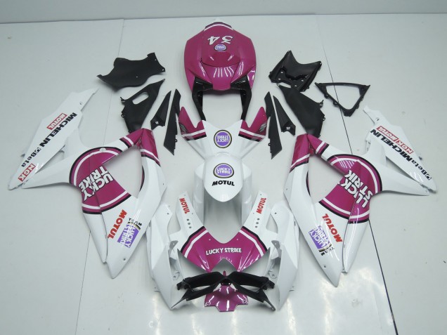 Rosa Lucky Strike 2008-2010 Suzuki GSXR 600-750 Carene Moto Rosa Lucky Strike 2008-2010 Suzuki GSXR 600-750 Carene Moto
