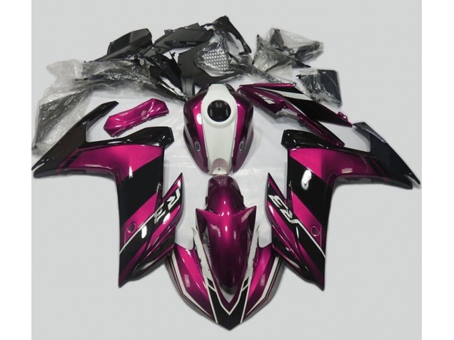 Rosa & Nero Lucido 2015-2018 Yamaha R3 Carene Moto Rosa & Nero Lucido 2015-2018 Yamaha R3 Carene Moto