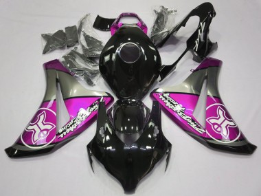 Rosa Su Nero Personalizzato 2008-2011 Honda CBR1000RR Carene Moto