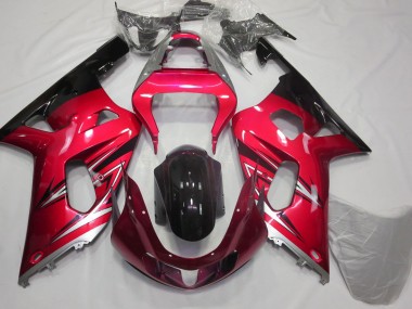 Rosso & Argento 2001-2003 Suzuki GSXR 600-750 Carene Moto