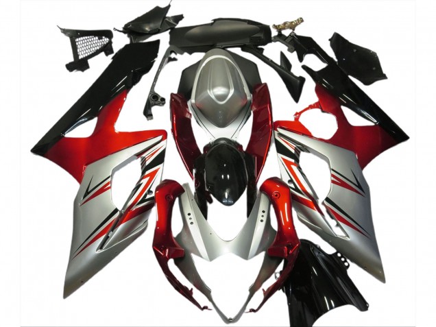 Rosso & Argento 2005-2006 Suzuki GSXR 1000 Carene Moto Rosso & Argento 2005-2006 Suzuki GSXR 1000 Carene Moto