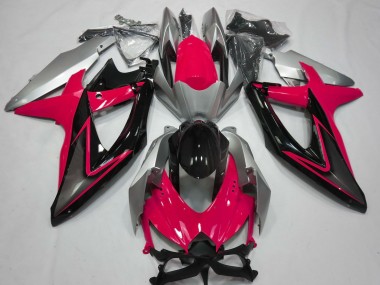 Rosso & Argento 2008-2010 Suzuki GSXR 600-750 Carene Moto
